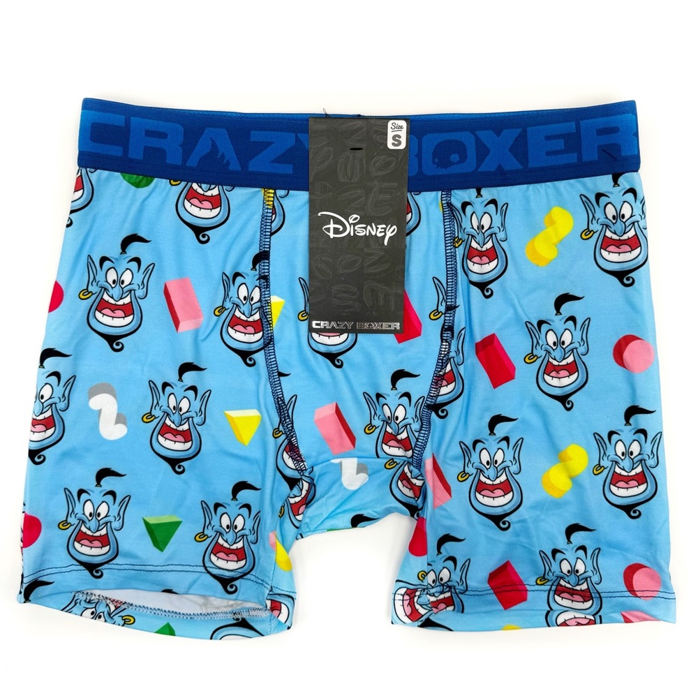 Disney Aladdin Genie Crazy Boxer Briefs Underwear Mens Size Small Blue 90s Gift